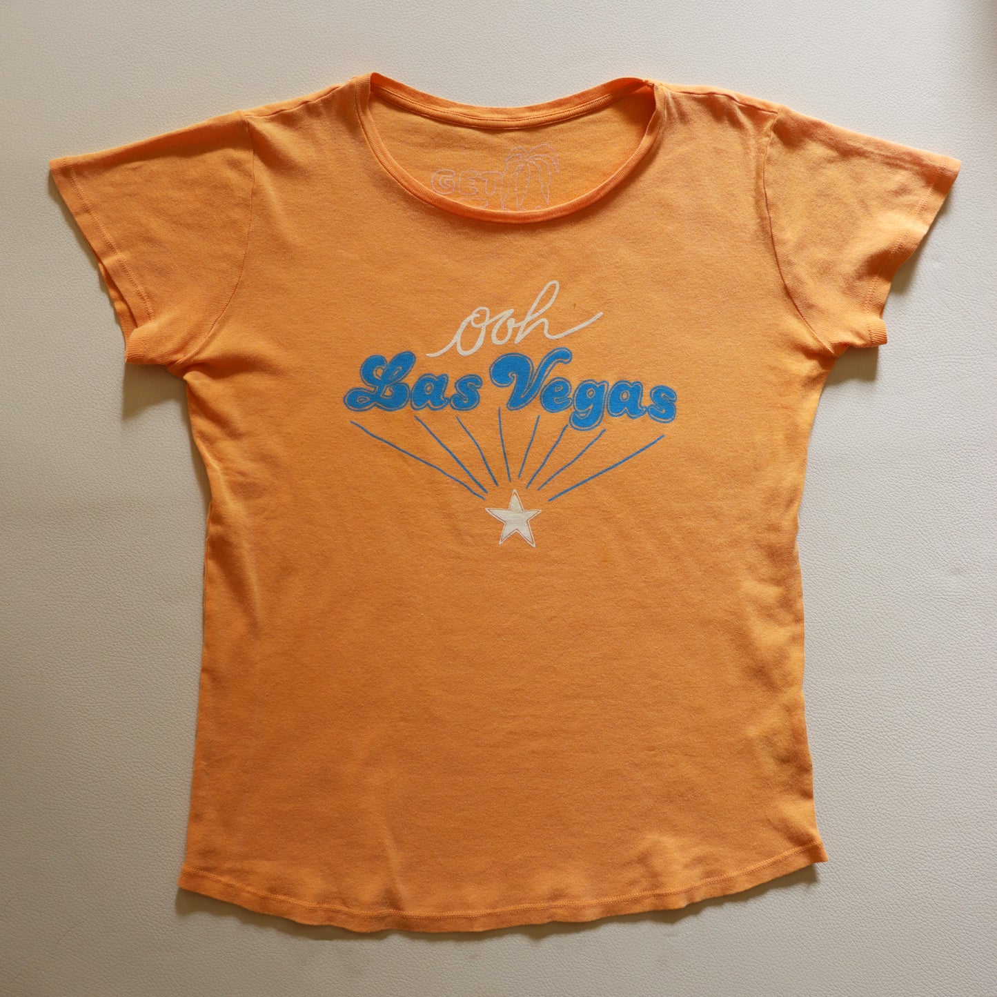 OOH LAS VEGAS BLUE ON ORANGE TEE SHIRT