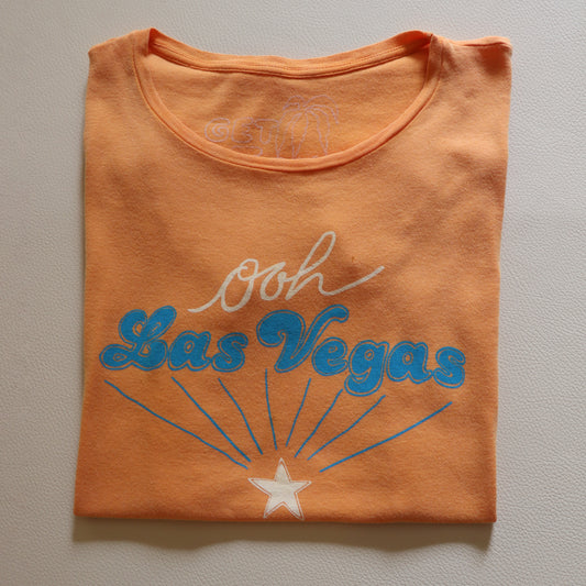 OOH LAS VEGAS BLUE ON ORANGE TEE SHIRT